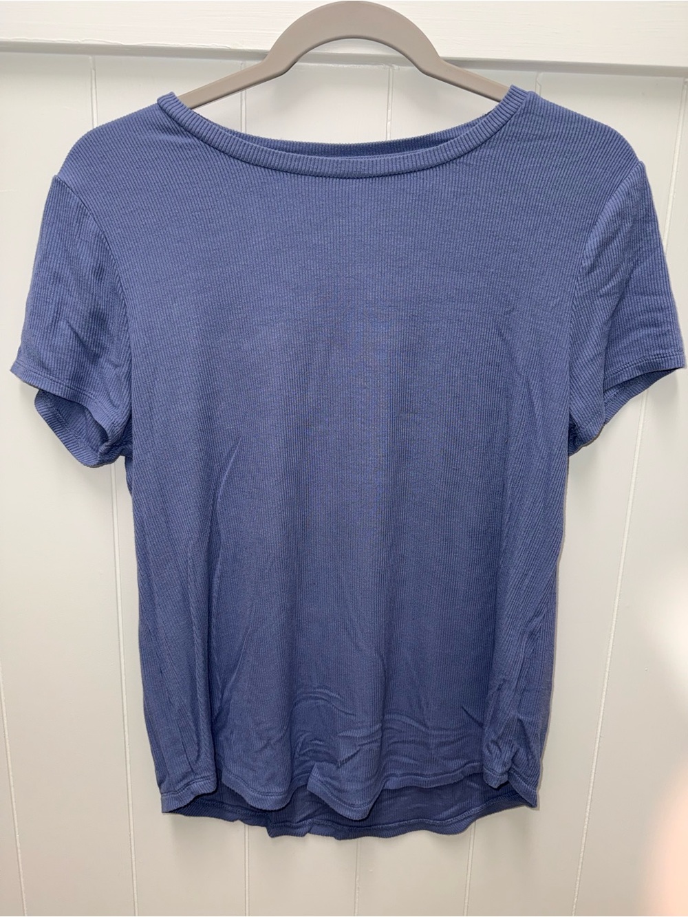 Aeropostale Seriously Soft Perfect Crew Ribbed T-Shirt Blue Women’s Medium